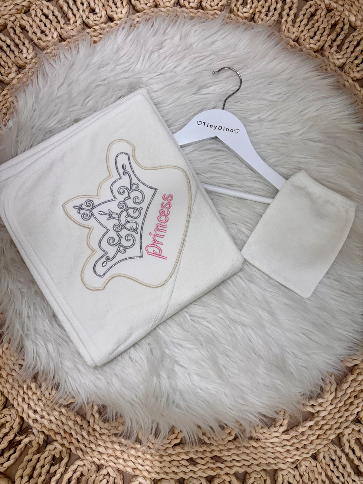 Bebelinna-Princess Hooded Bath Towel With Glove
