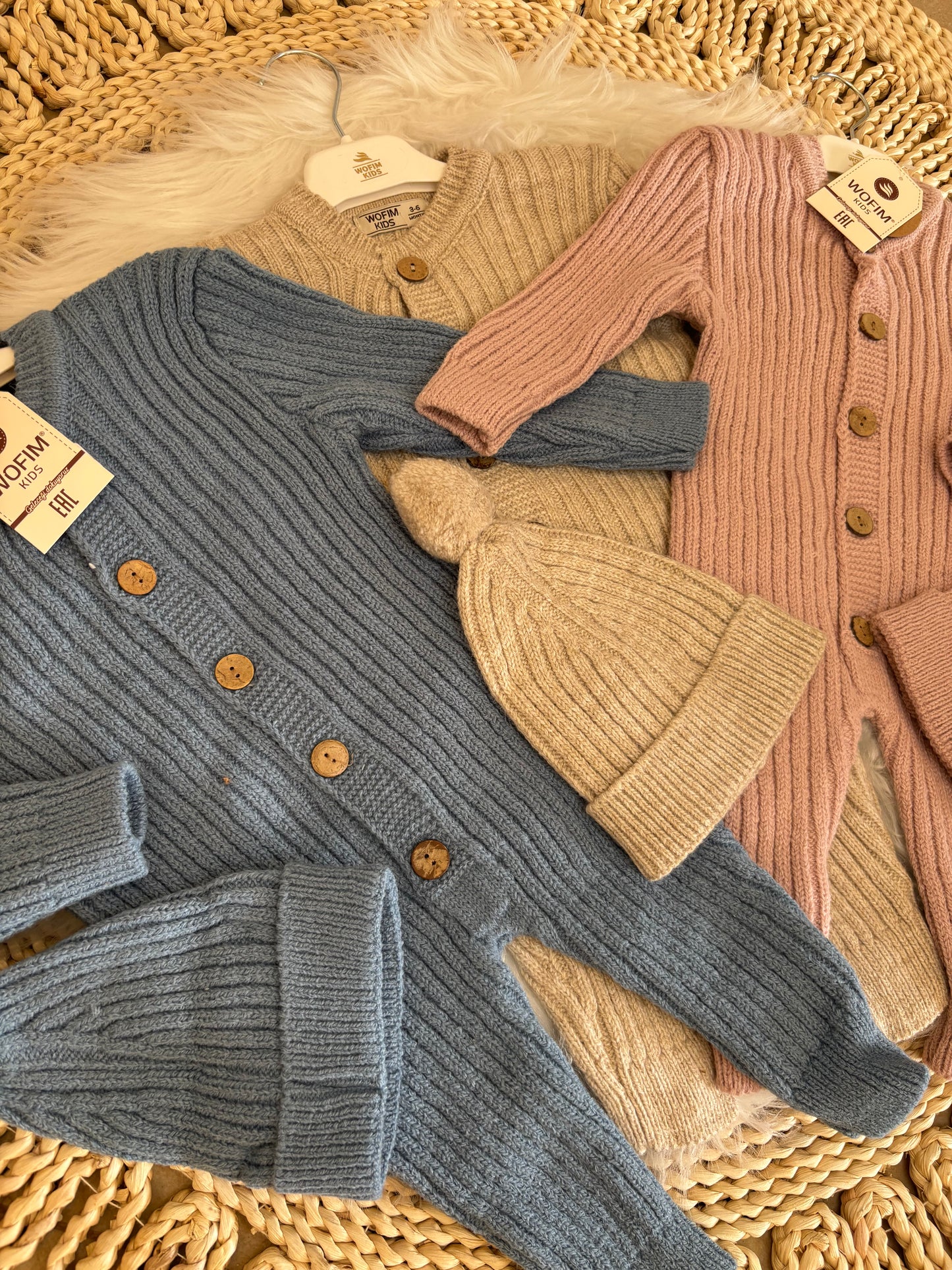 Wofim-2 Pcs knitted Jumpsuit