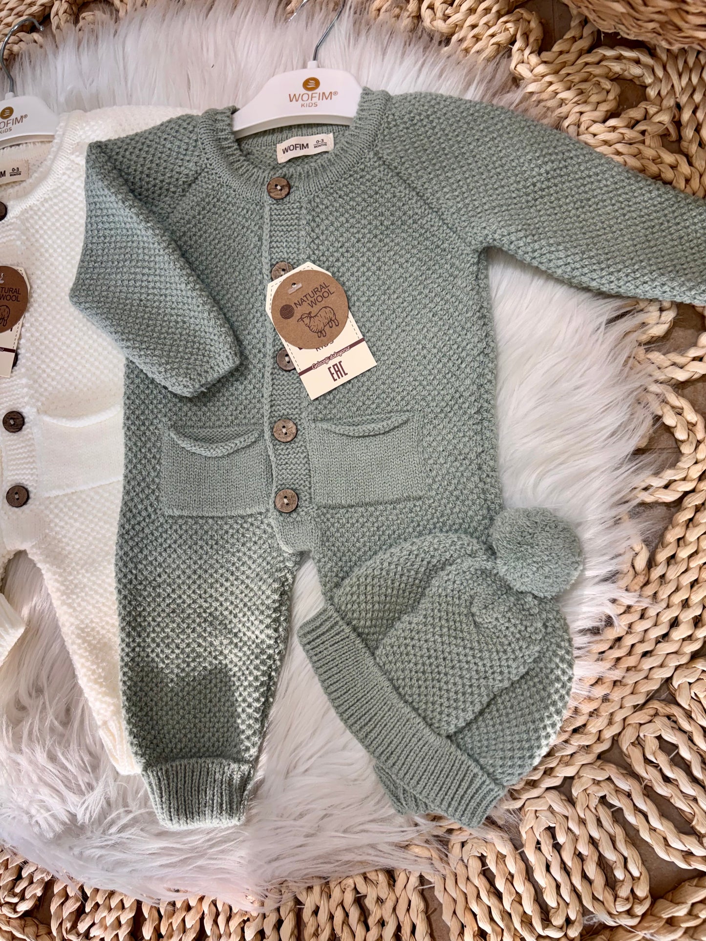 Wofim-Knitted Overall 2-Piece Set