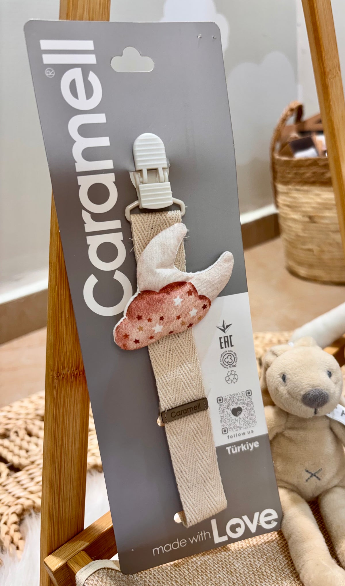 Caramell-Pacifier Clip