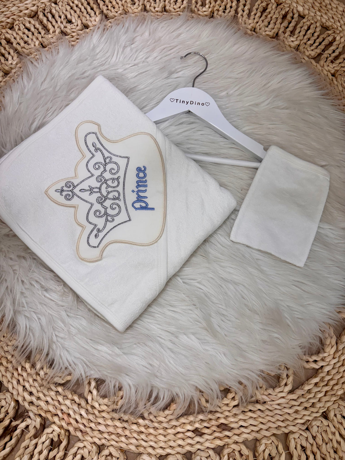 Bebelinna-Prince Hooded Bath Towel With Glove