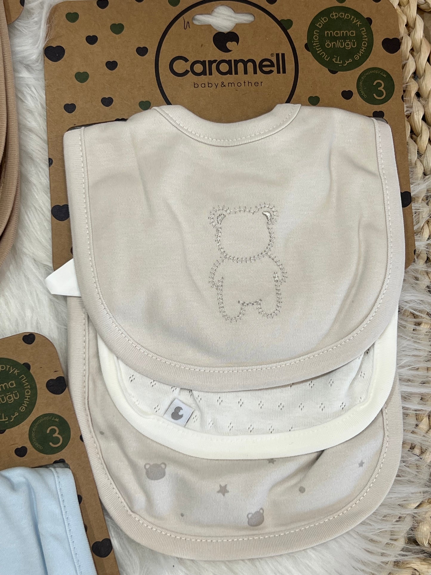 Caramel-3 Pcs 100% Cotton Bips