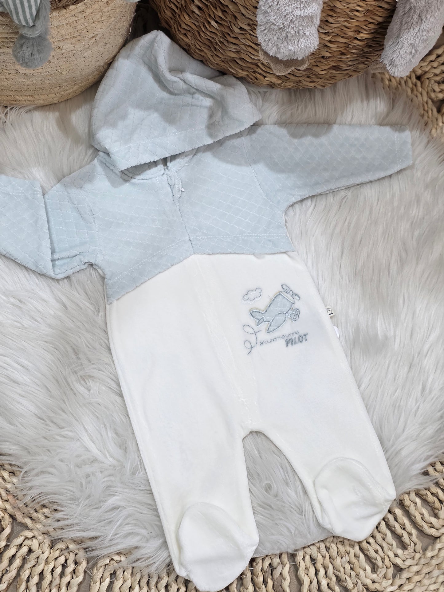 Bebelinna-Velvet Hooded Romper