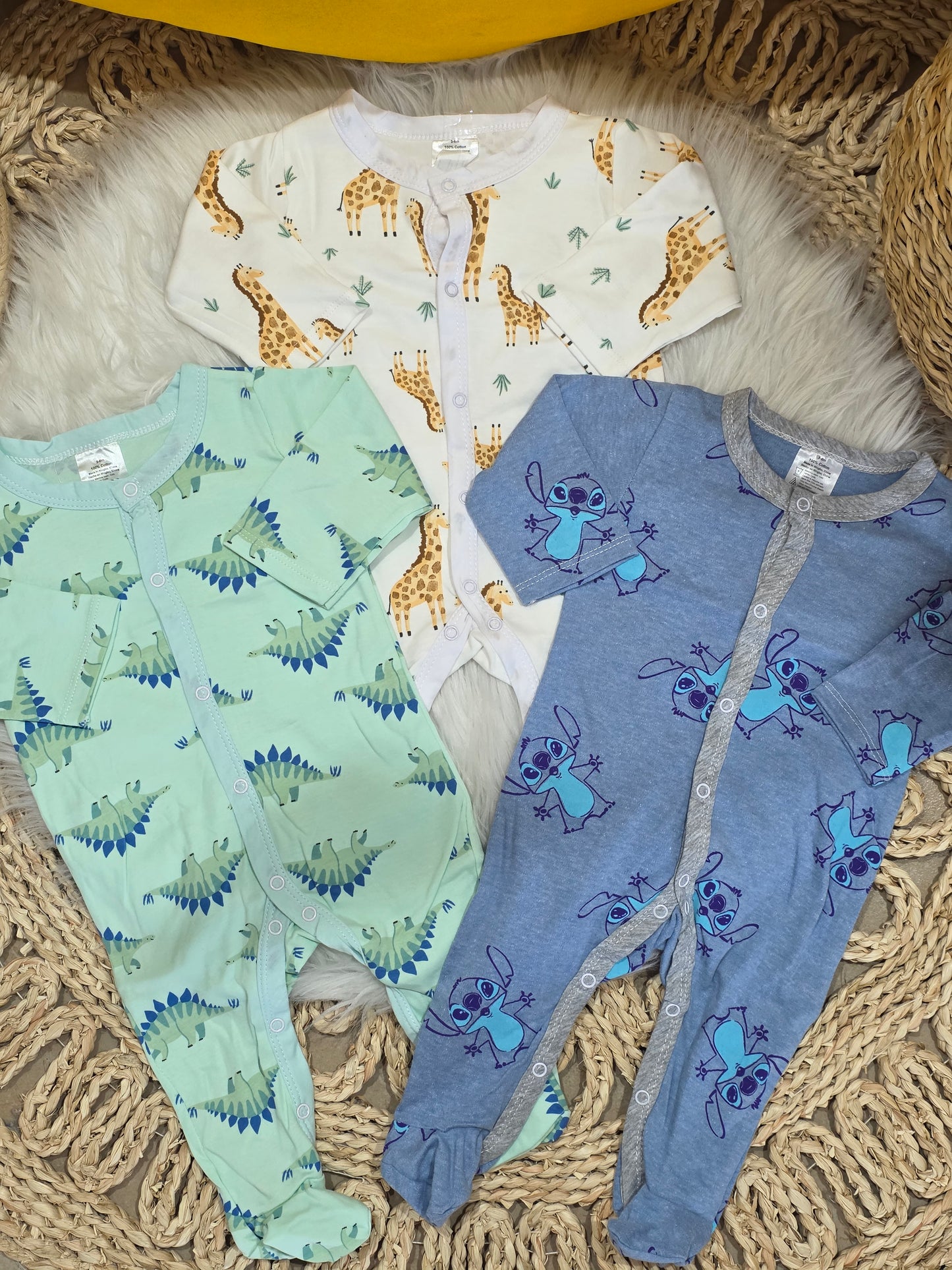 TinyDino-Pack of 3 Overalls