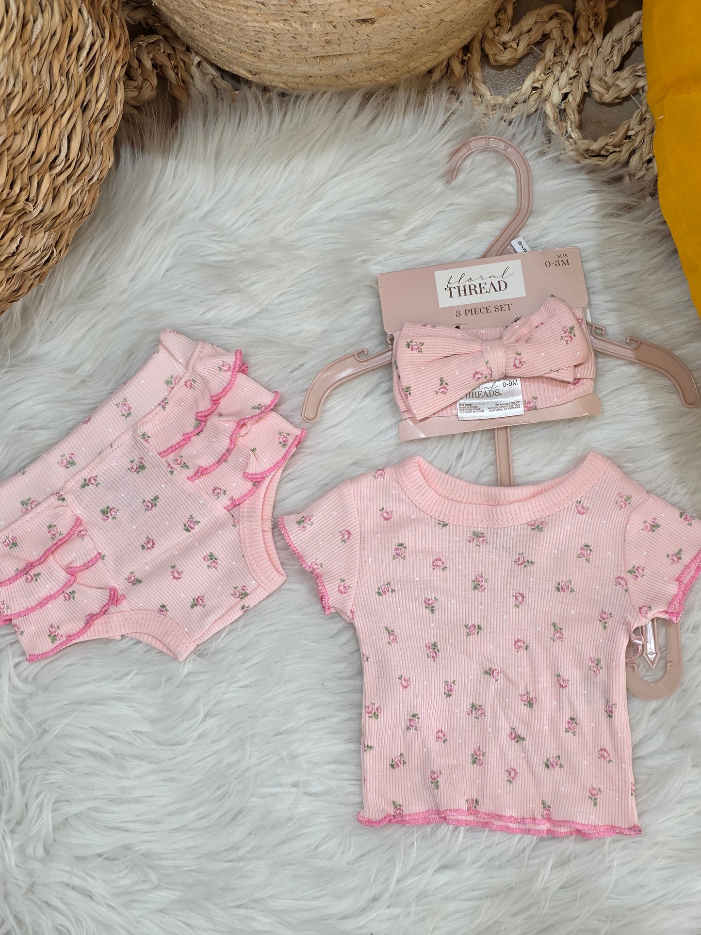TinyDino-Floral Cotton Set of 3 Pcs