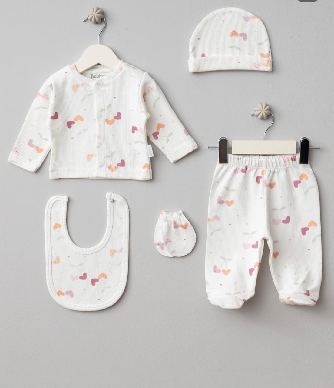 Bebitof-5 Pcs Newborn Cotton Set