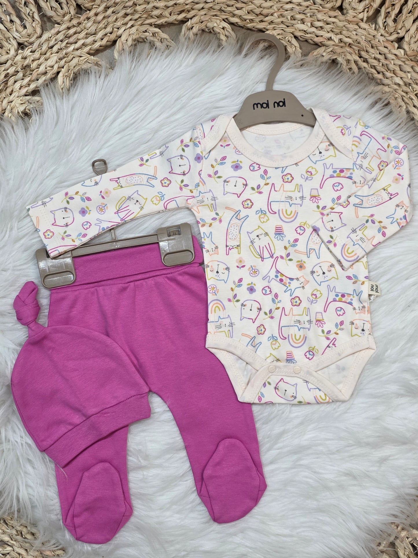 MoiNoi-3Pcs Cat Cotton Set