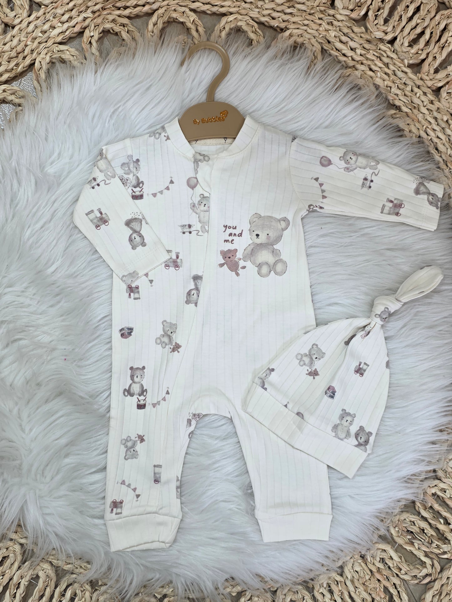 Bubbles-Bear Cotton Overall