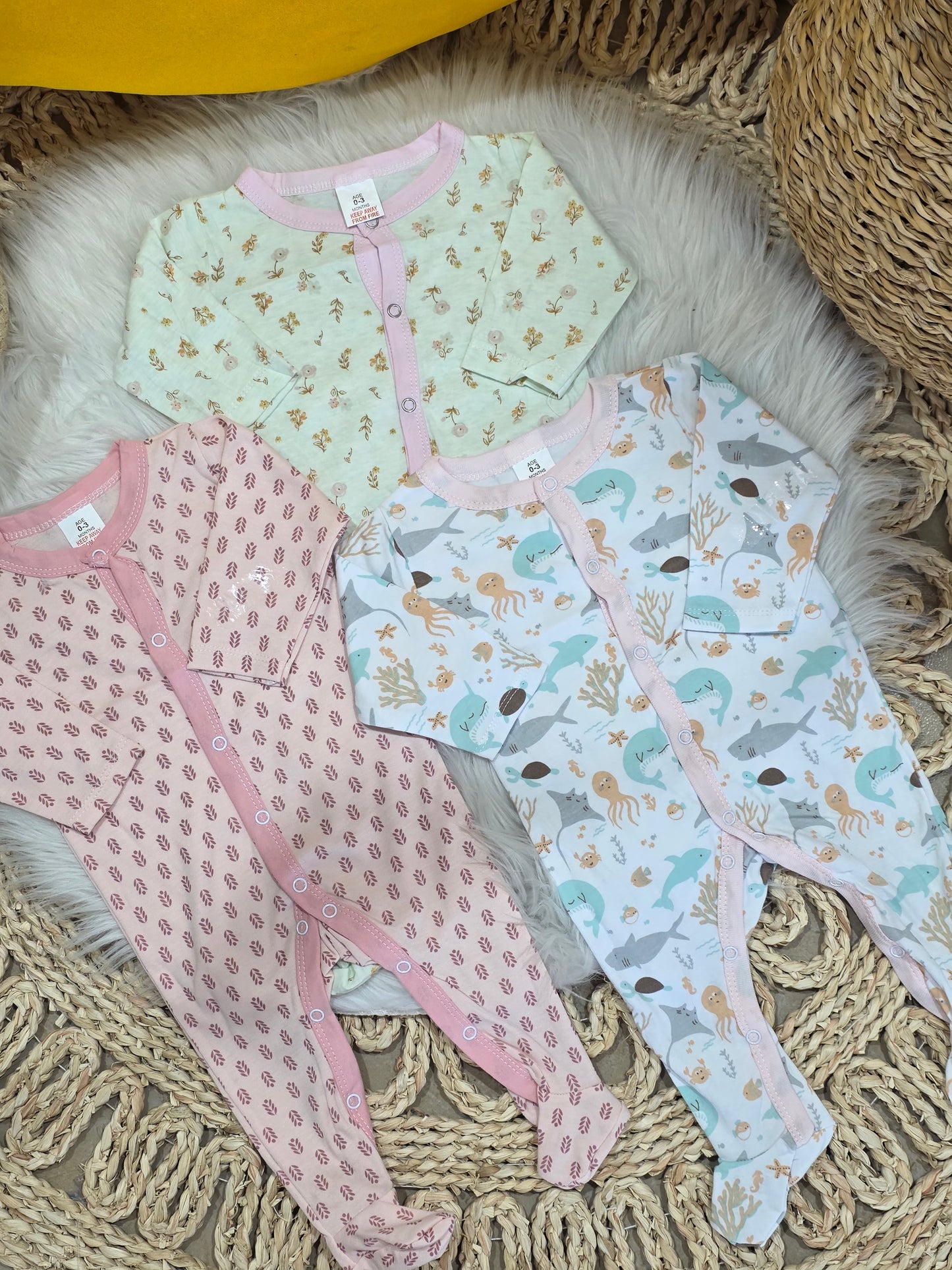 TinyDino-Pack of 3 Overalls