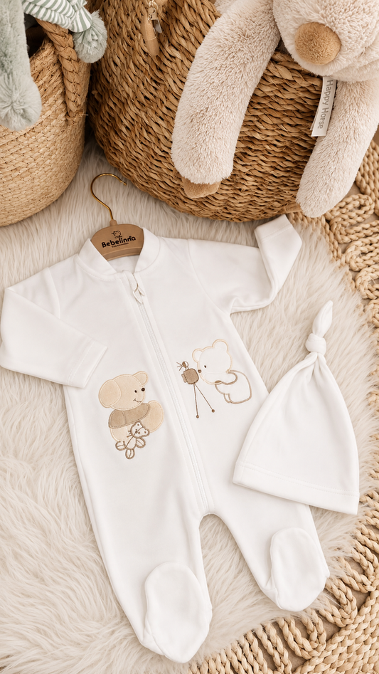 Bebelinna-Velvet Romper with Hat