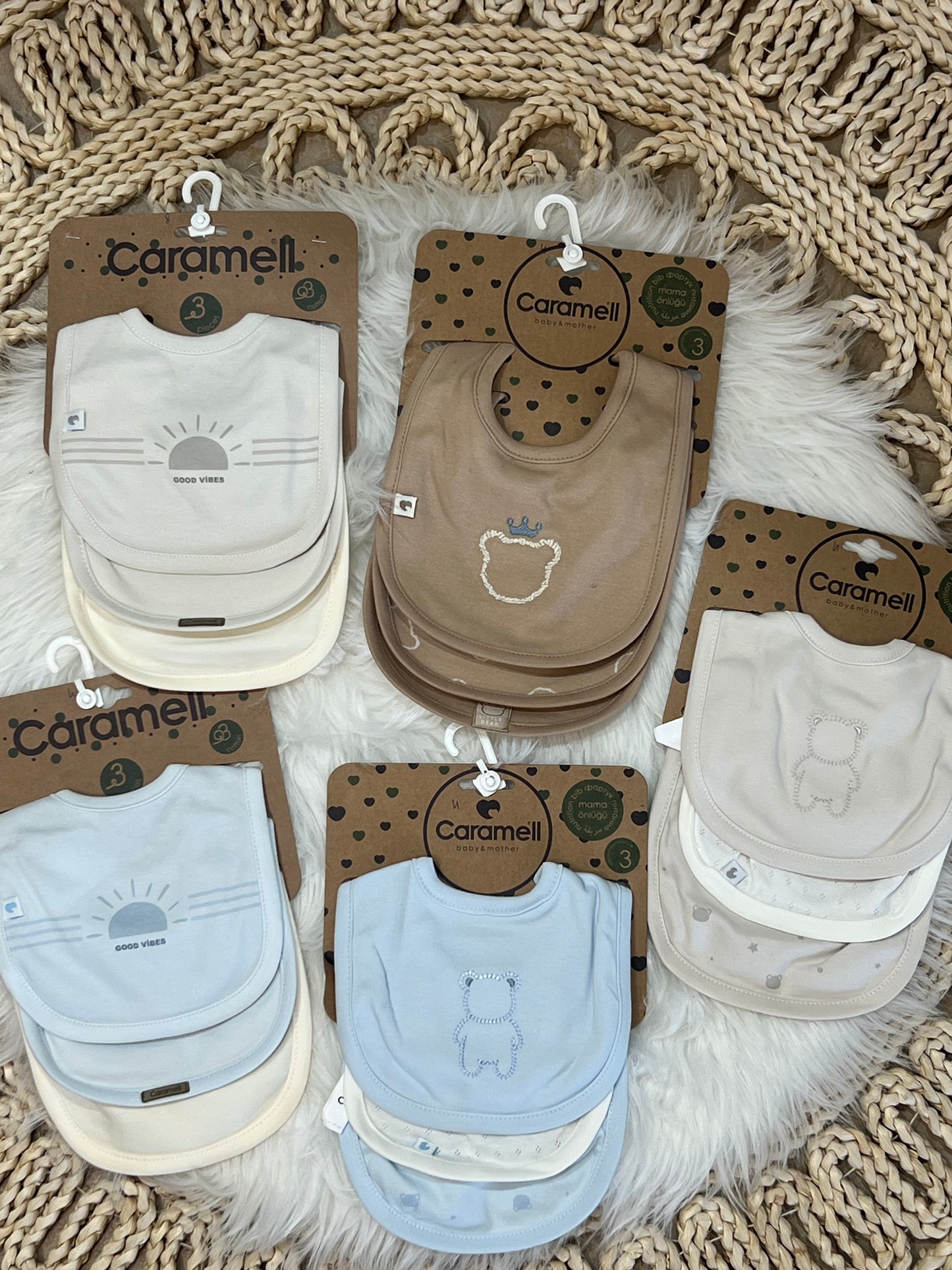 Caramel-3 Pcs 100% Cotton Bips
