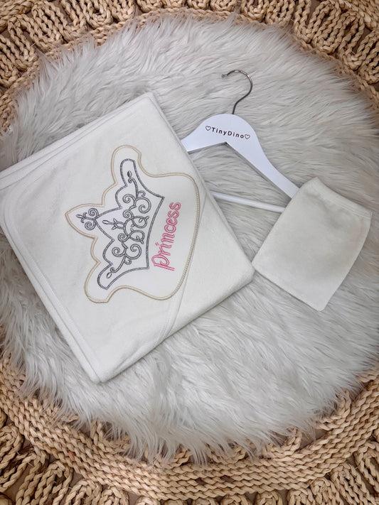 Bebelinna-Princess Hooded Bath Towel With Glove