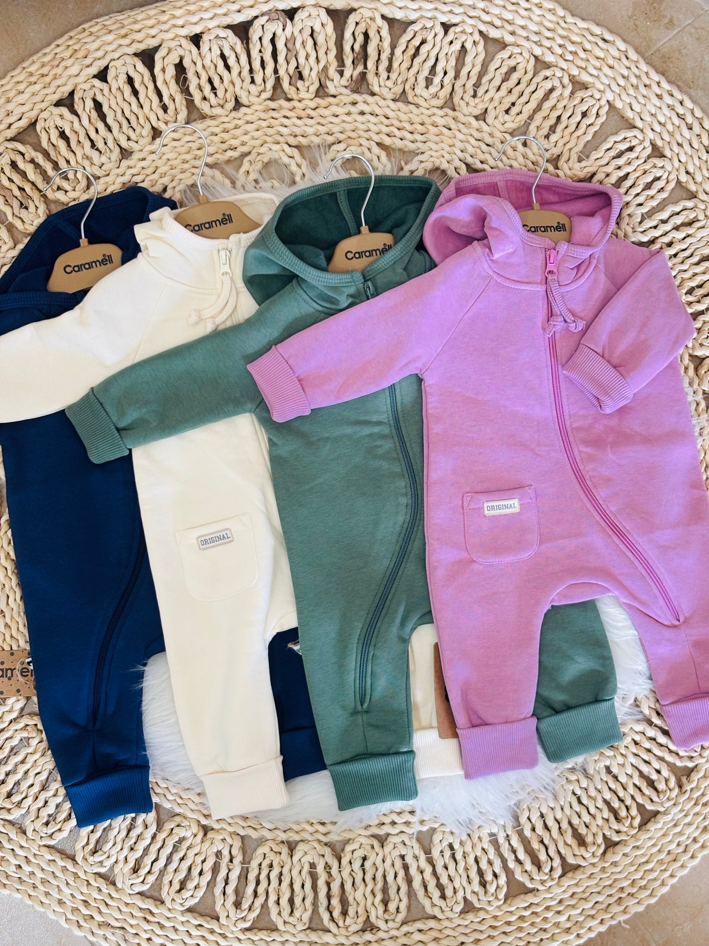 Caramel-Fleeced Unisex Jumpsuits