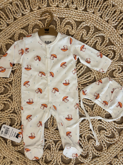 Wowo-Mushroom Zipper Jumpsuit