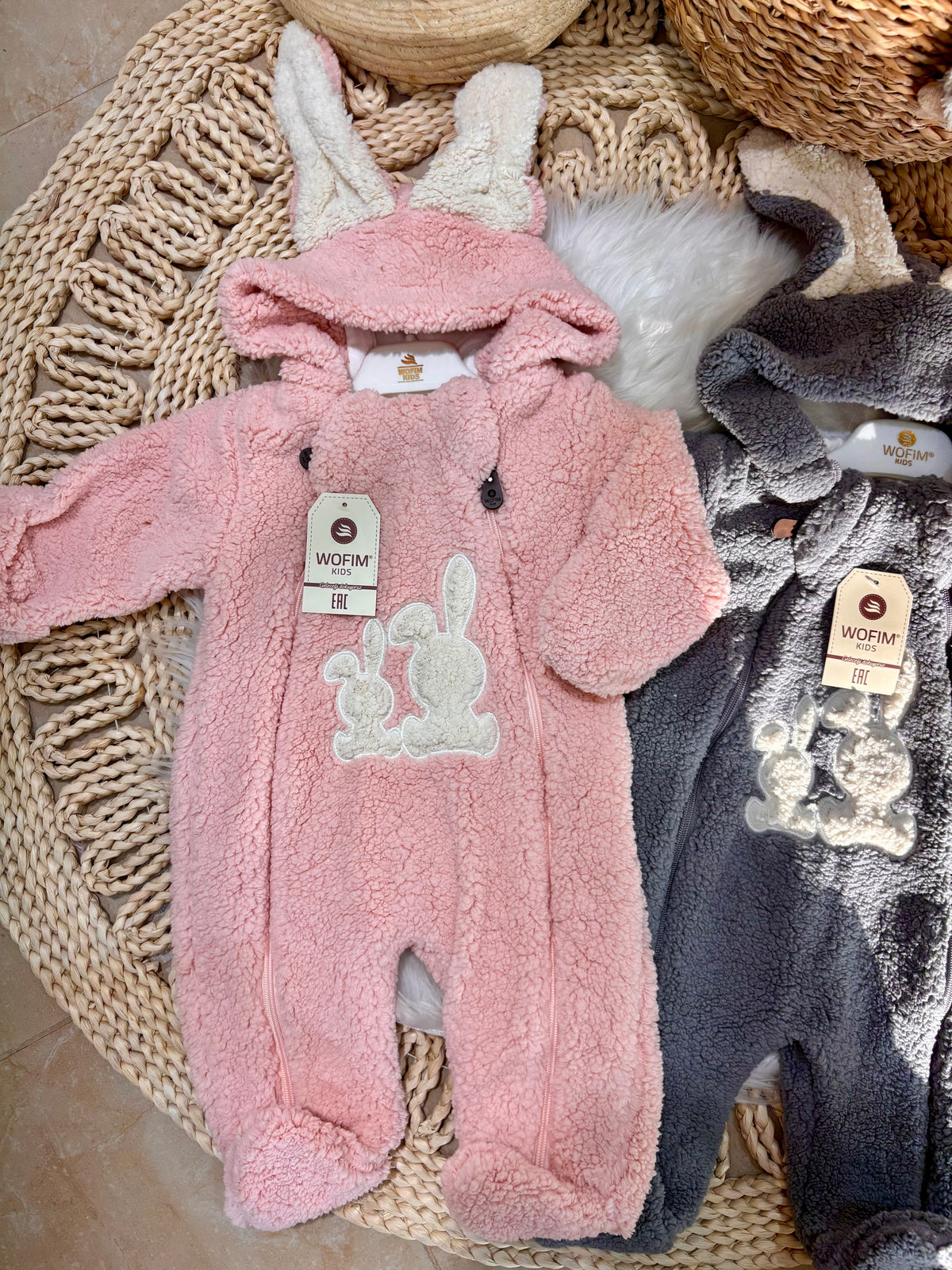 Wofim-Knitted Rabbit Jumpsuit