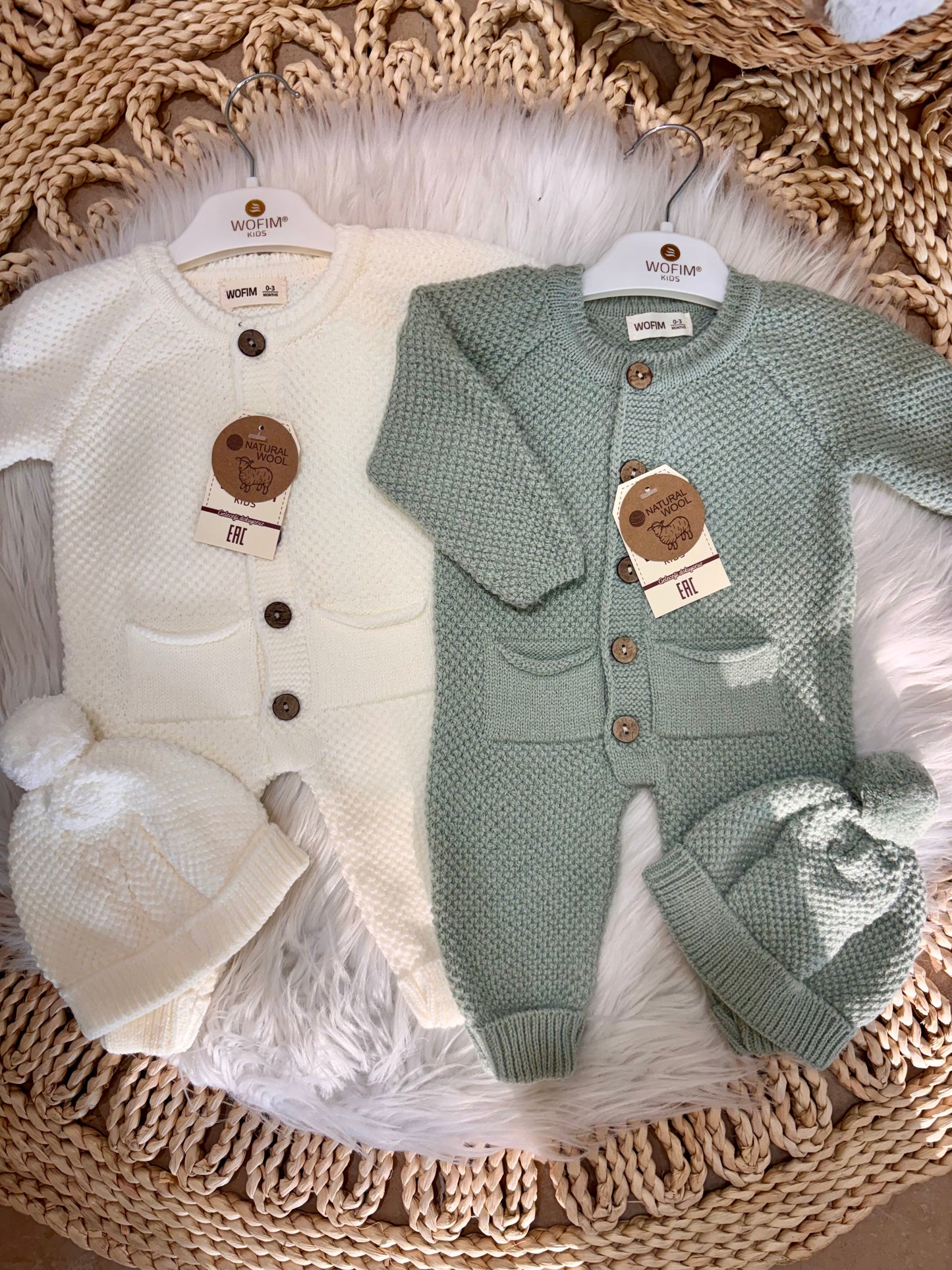 Wofim-Knitted Overall 2-Piece Set