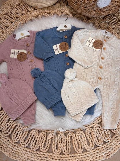 Wofim-Knitted Overall 2-Piece Set