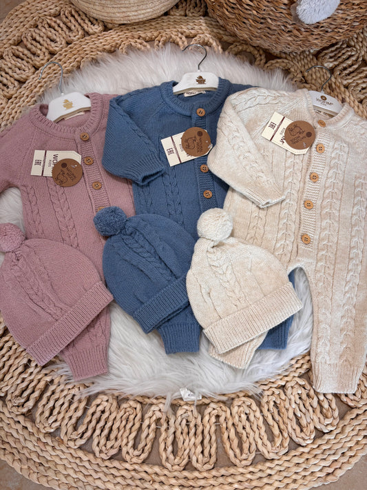 Wofim-Knitted Overall 2-Piece Set