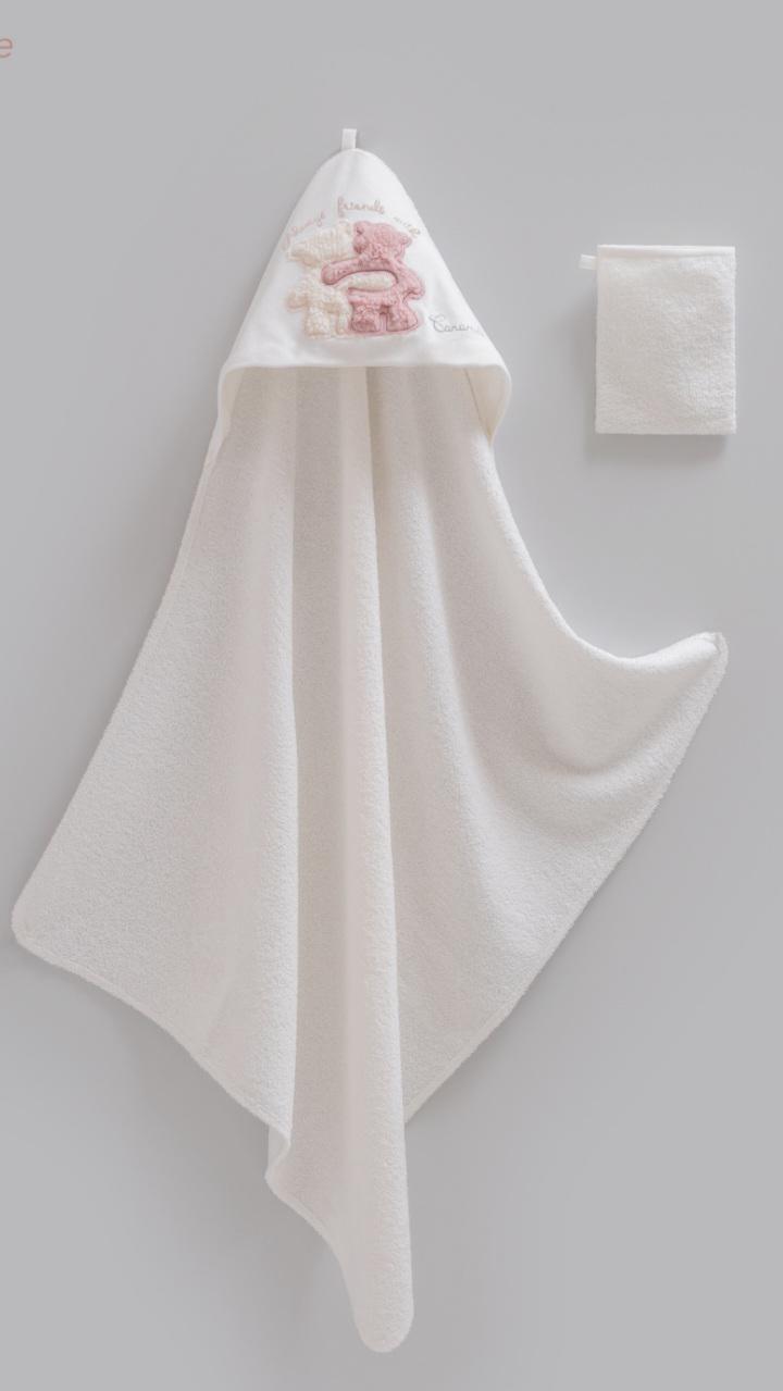 Caramell-Hooded Towel with glove