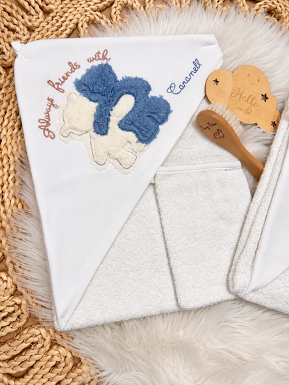 Caramell-Hooded Towel With Glove