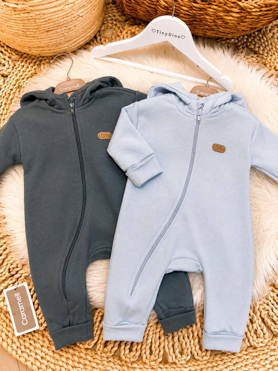 Caramell-Hooded Fleeced Overalls