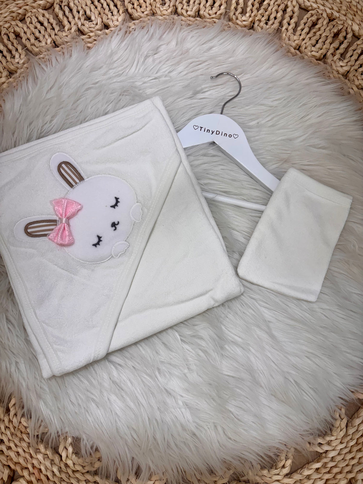 Bebelinna-Rabbit Hooded Bath Towel With Glove