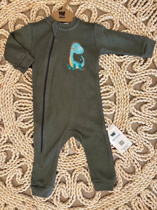 Wowo-Dino Zipper Jumpsuit