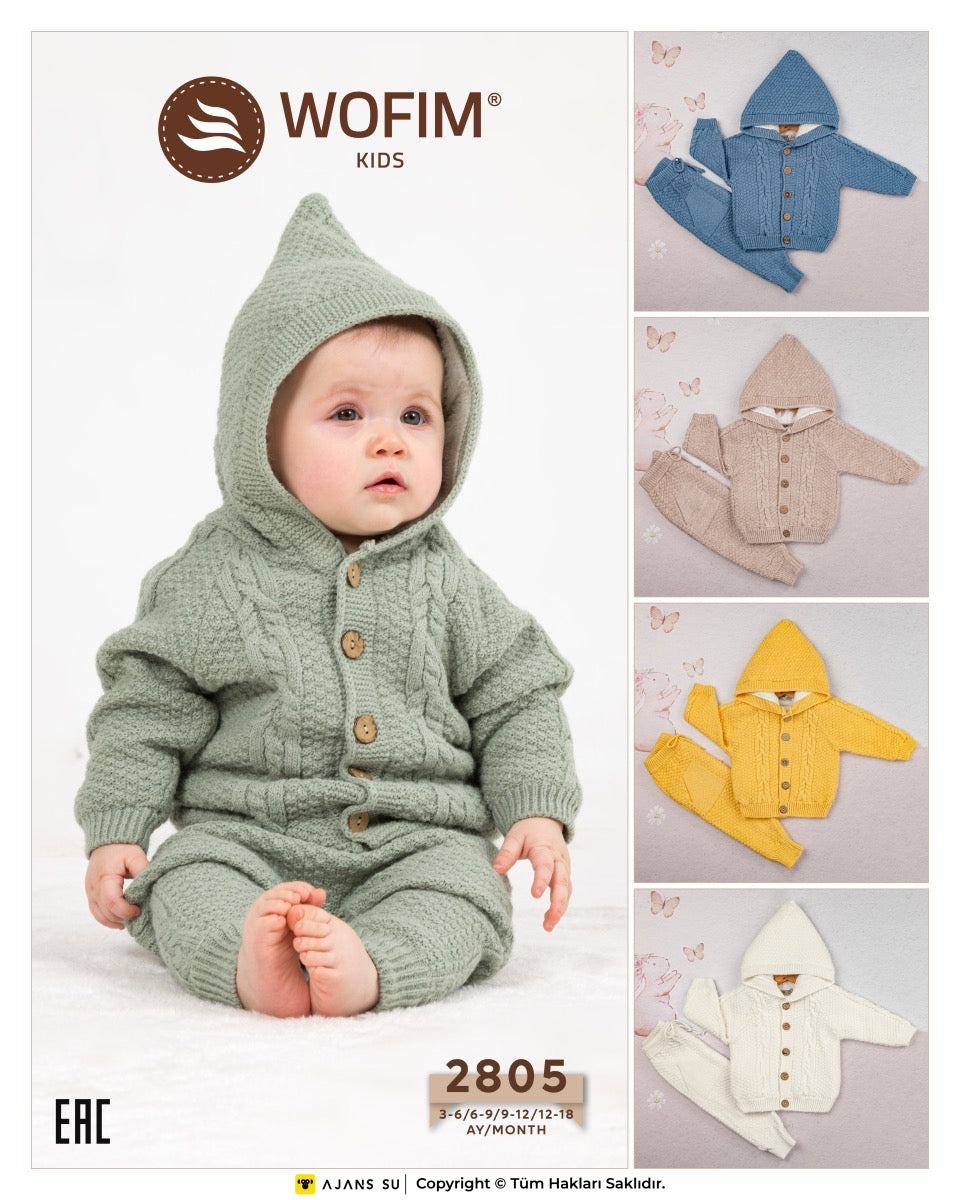 Wofim-Knit 2 pcs Hooded Set