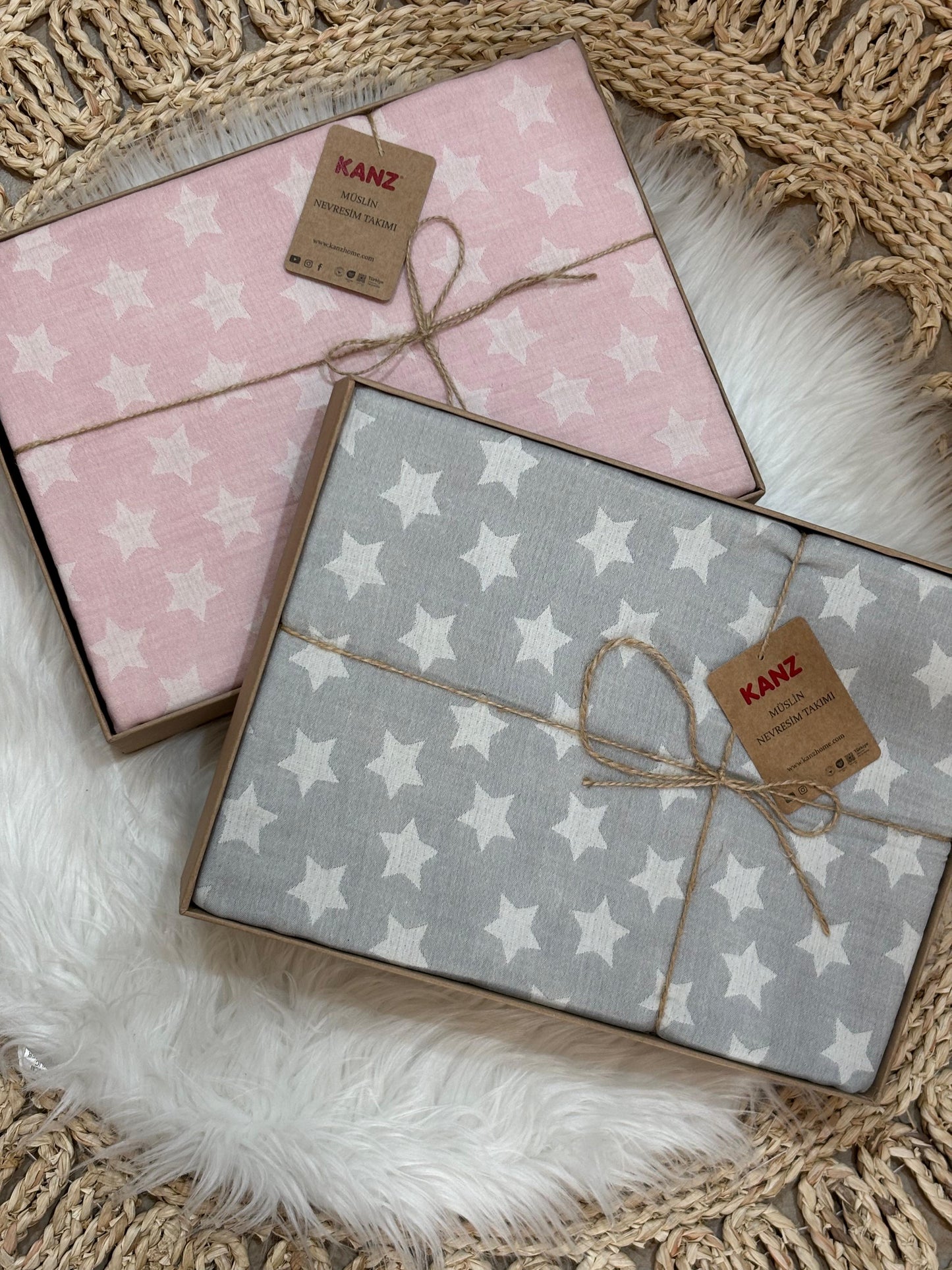 Kanz-Unisex Muslin Stars Duvet Cover