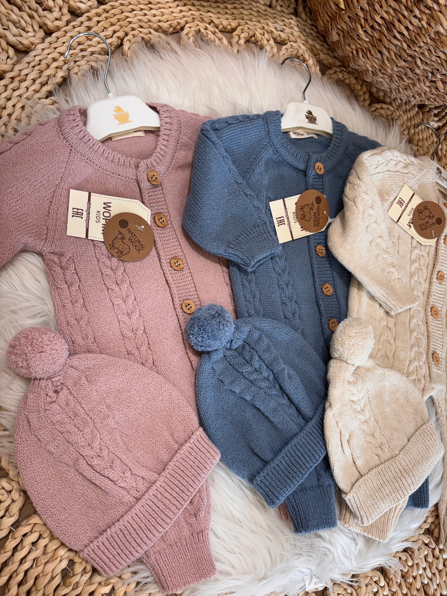 Wofim-Knitted Overall 2-Piece Set