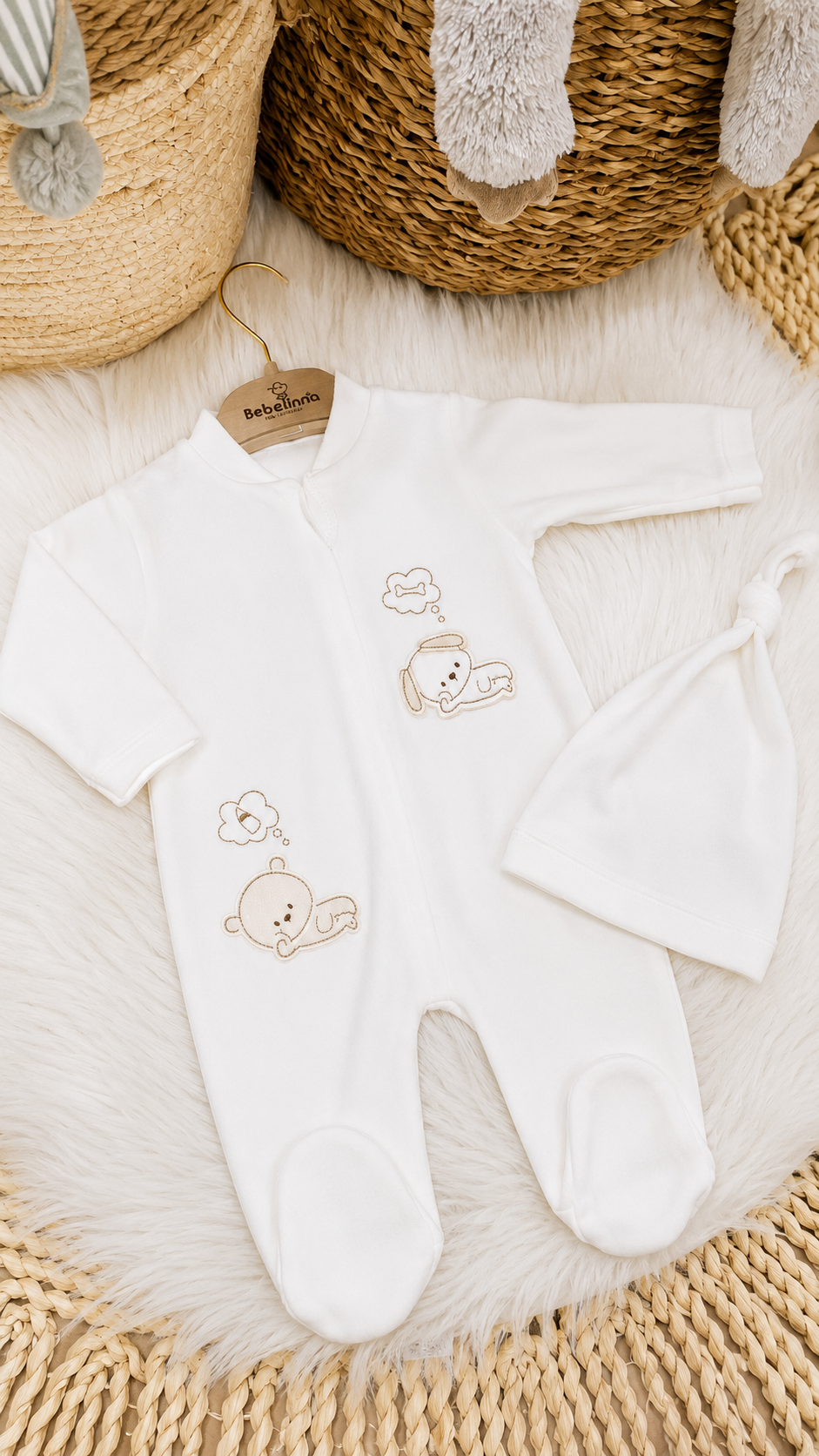 Bebelinna-Velvet Romper with Hat