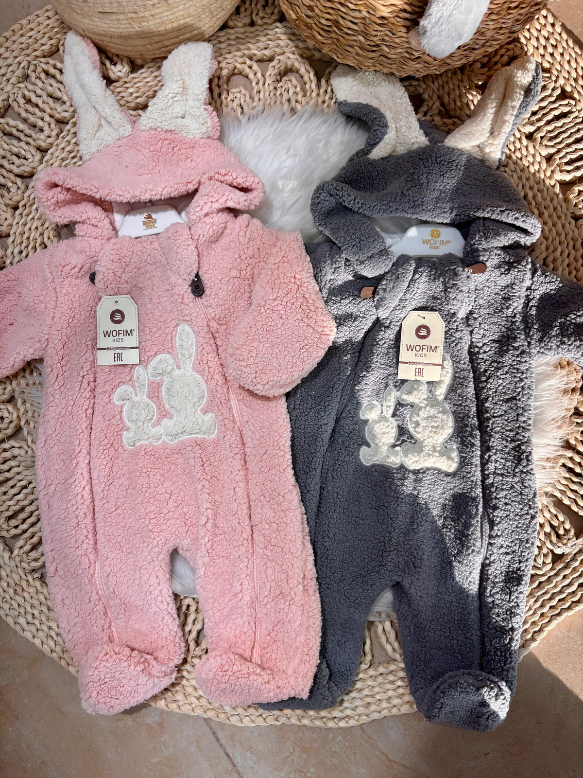 Wofim-Knitted Rabbit Jumpsuit