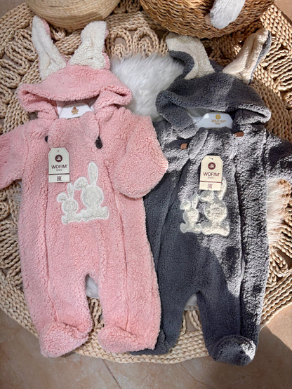 Wofim-Knitted Rabbit Jumpsuit