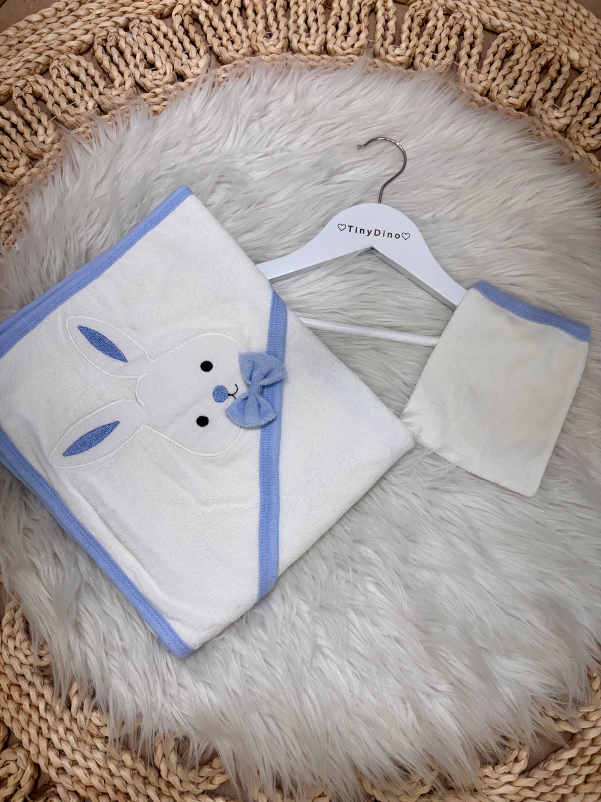 Bebelinna-Rabbit Hooded Bath Towel With Glove