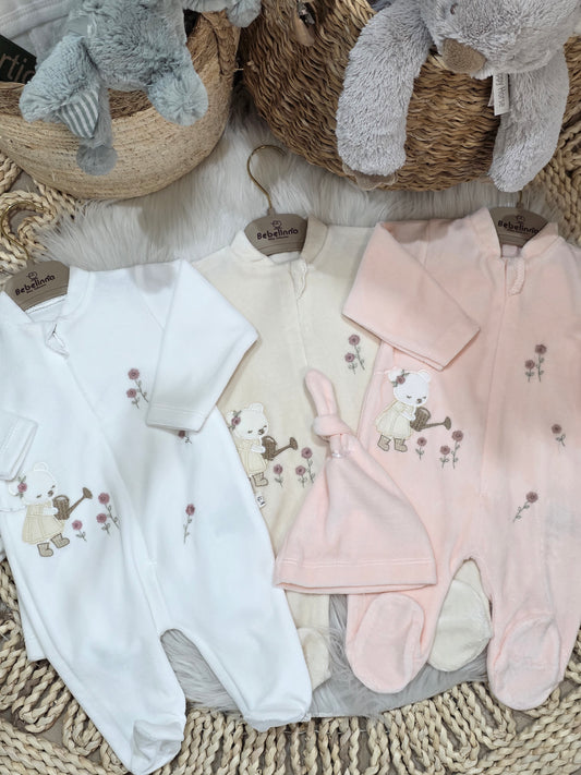 Bebelinna-Velvet Romper with Hat