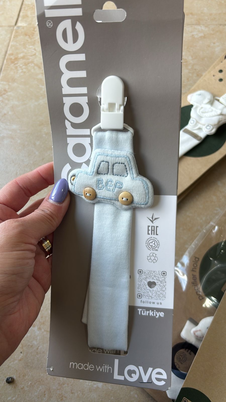 Caramell-Pacifier Clips