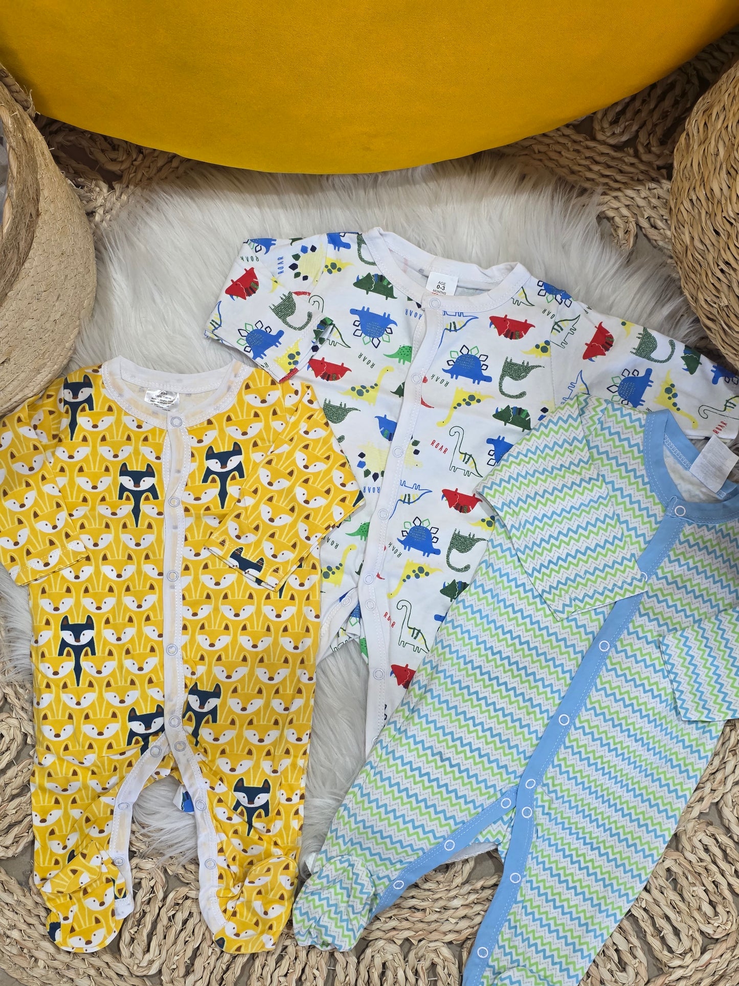 TinyDino-Pack of 3 Overalls