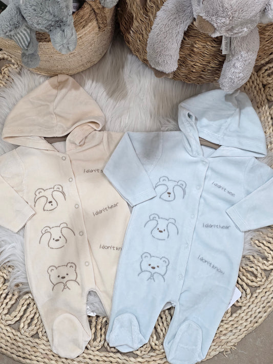 Bebelinna-Hooded Velvet Romper