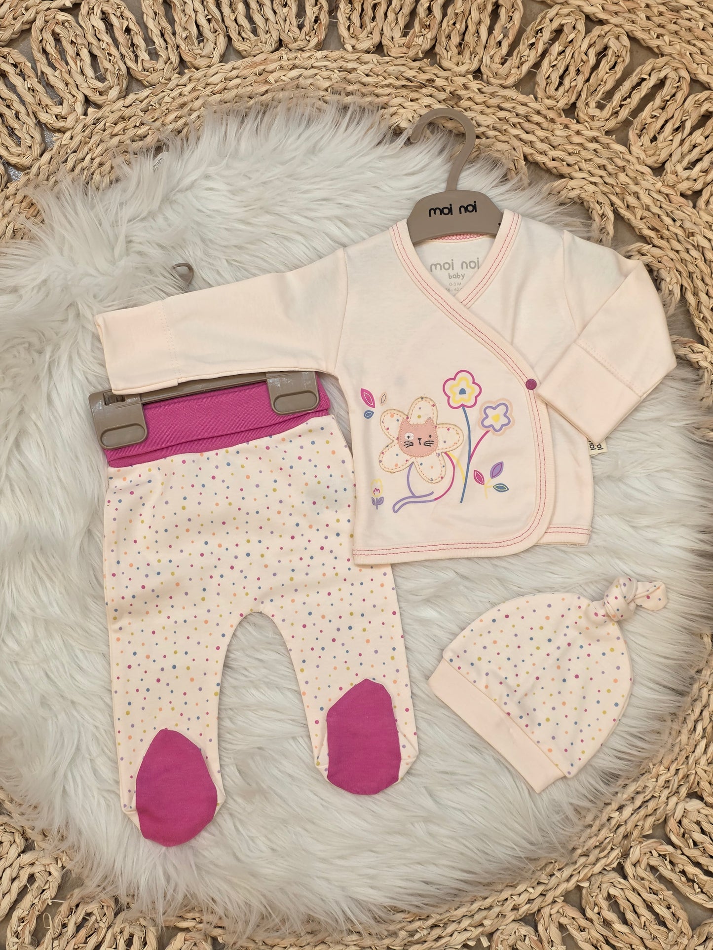MoiNoi-Flower Cotton Set Of 3 Pcs