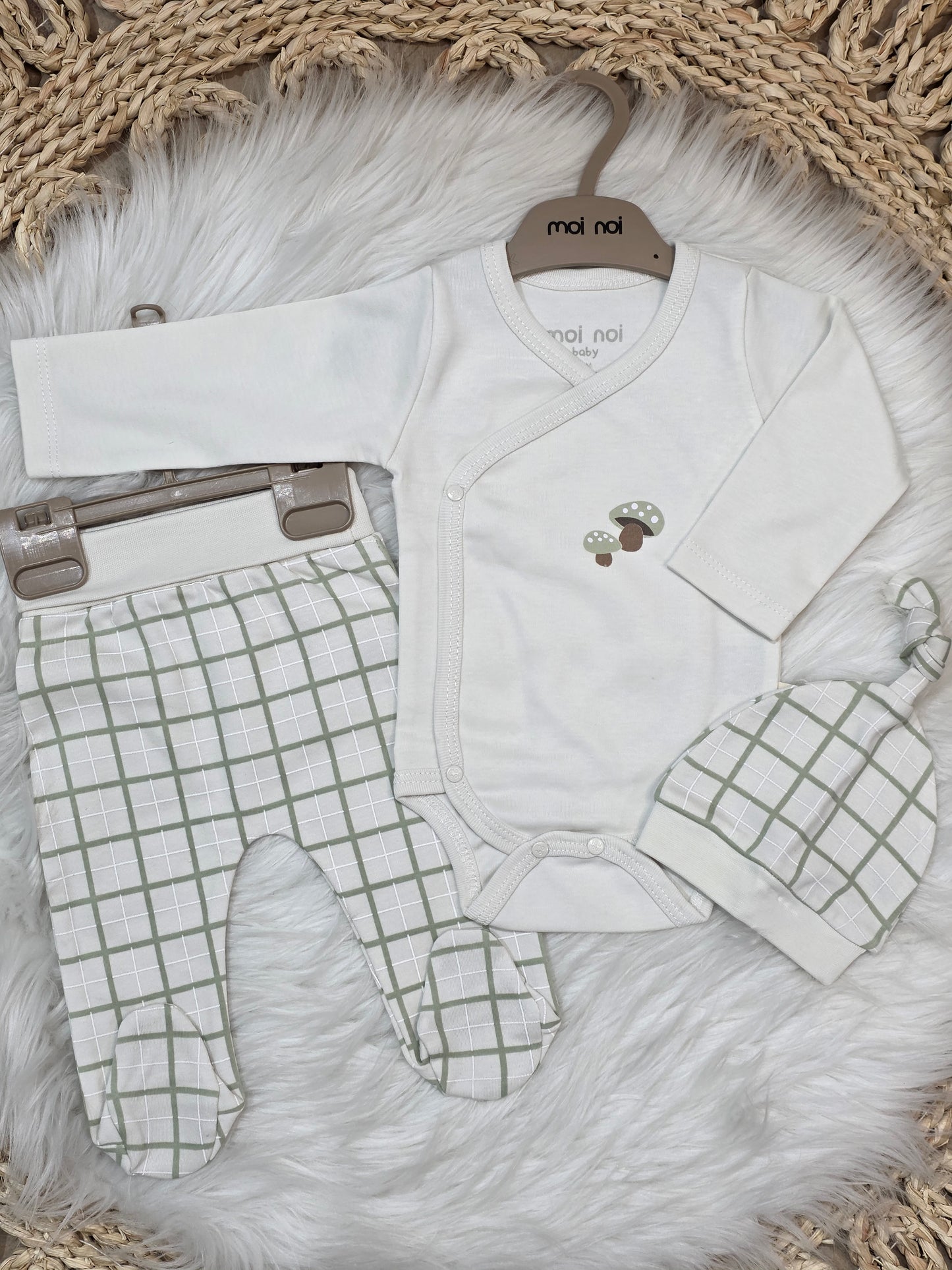 MoiNoi-3pcs Mushroom Cotton Overall