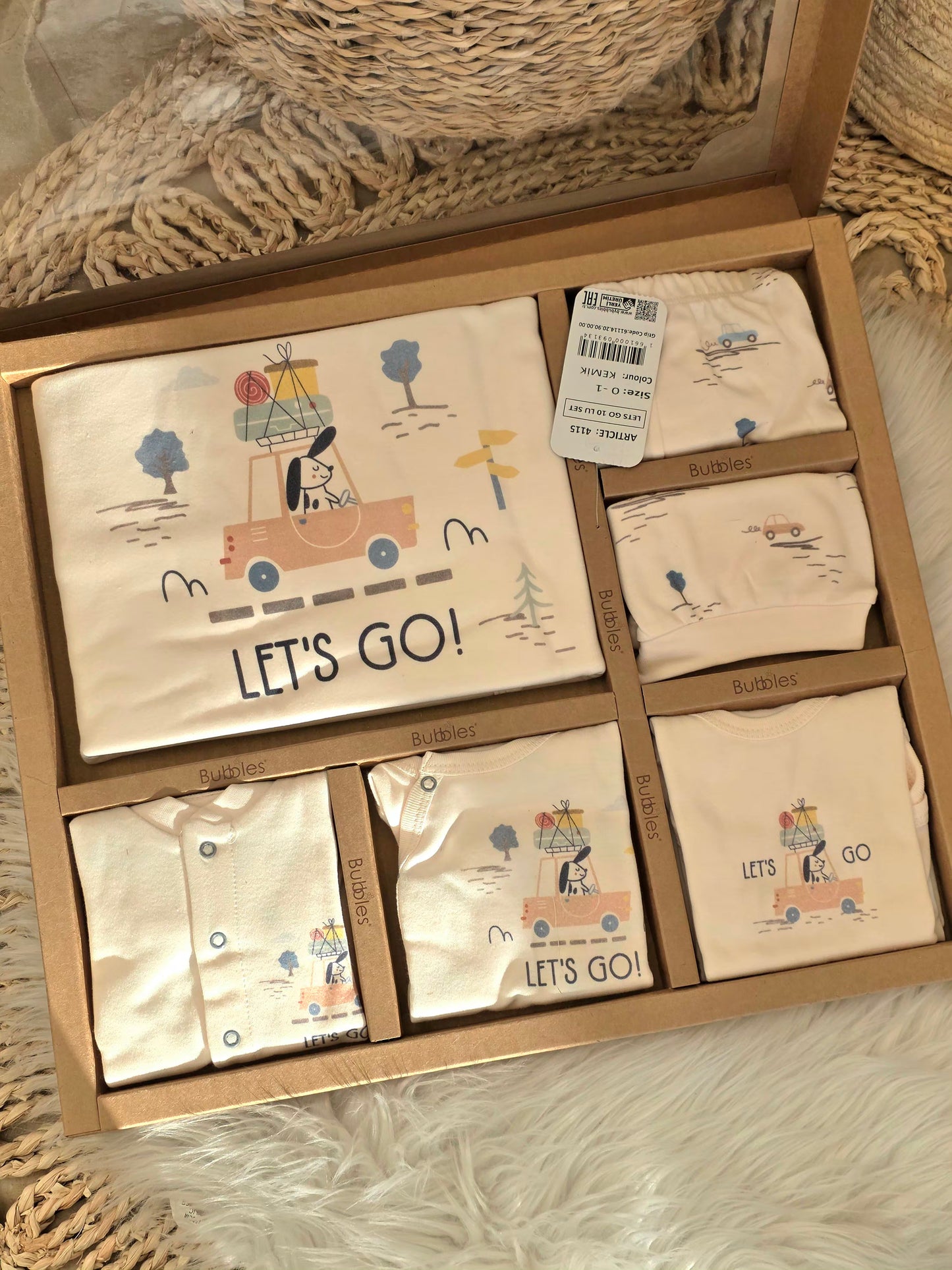 Bubbles-Let's Go Newborn Cotton Set of 10 Pcs