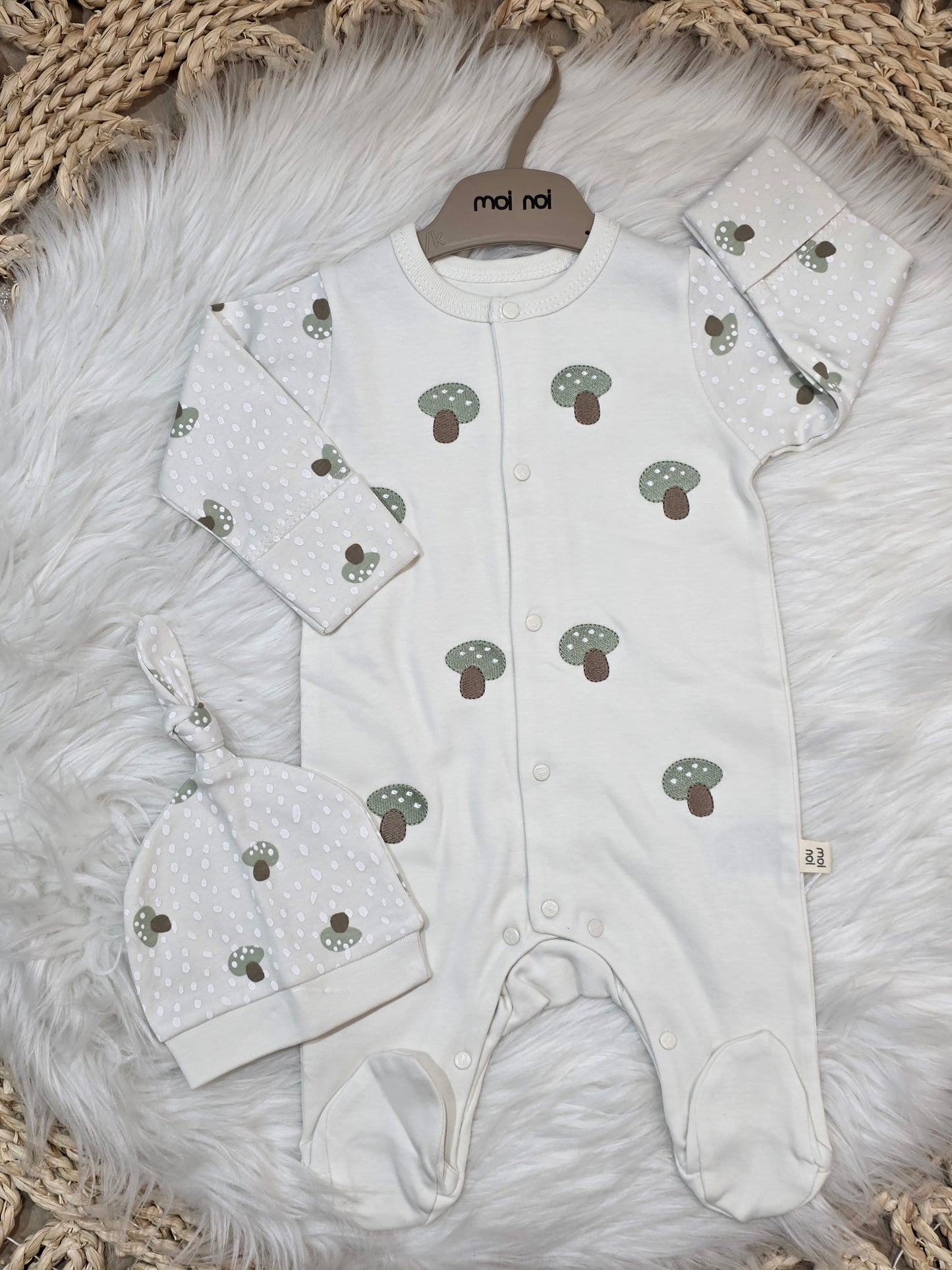 MoiNoi-2Pcs Mushroom Cotton Overall