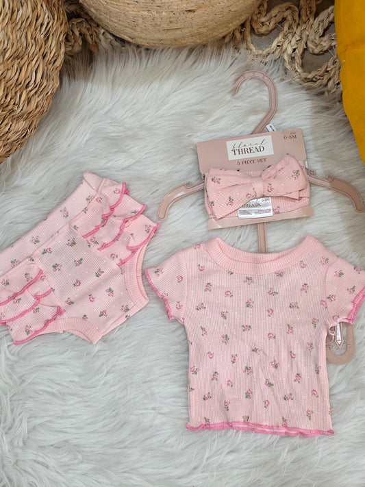 TinyDino-Floral Cotton Set of 3 Pcs