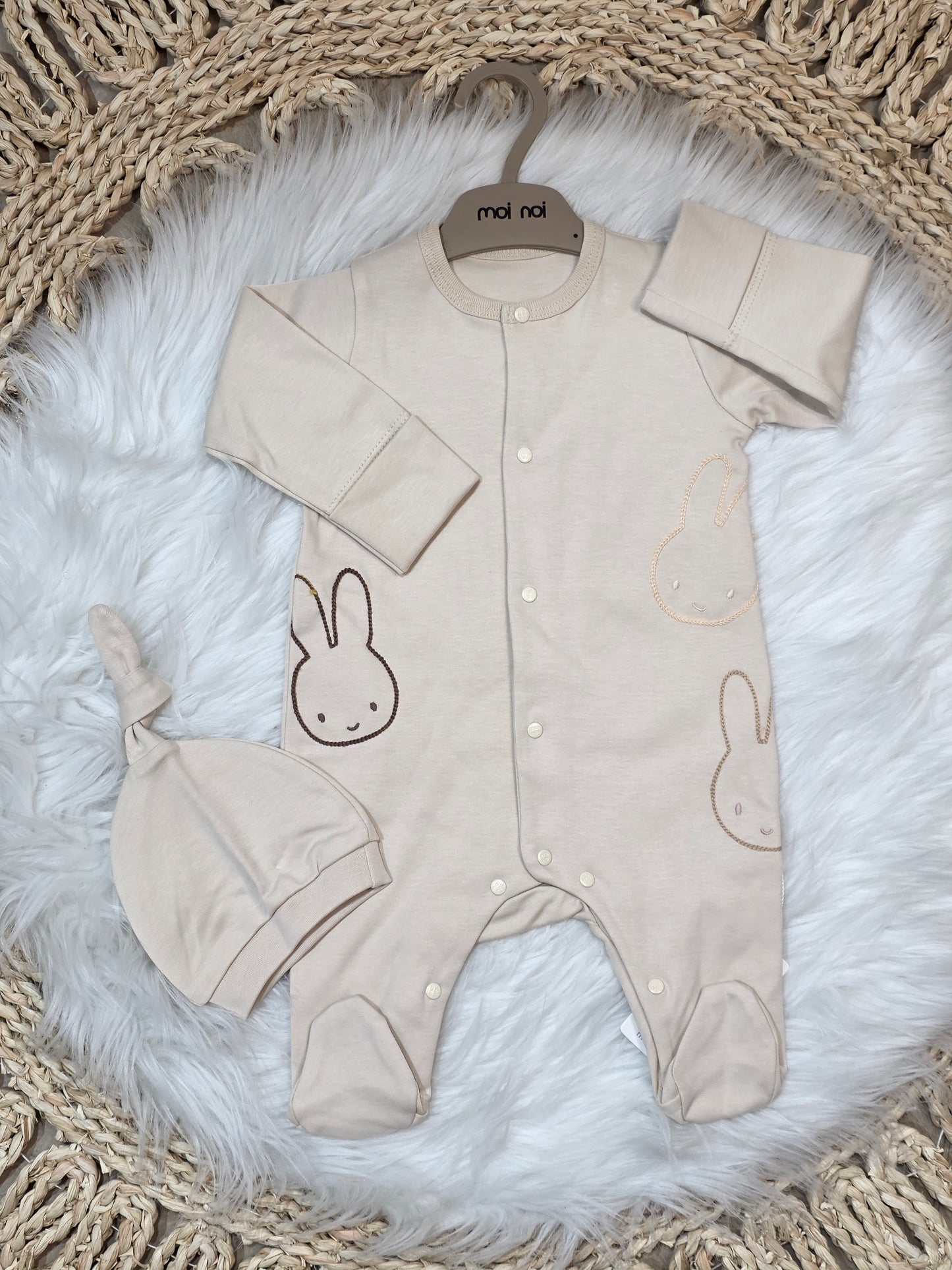 MoiNoi-2Pcs Bunny Cotton Overall