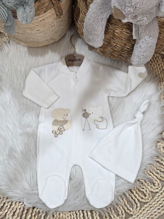 Bebelinna-Velvet Romper with Hat
