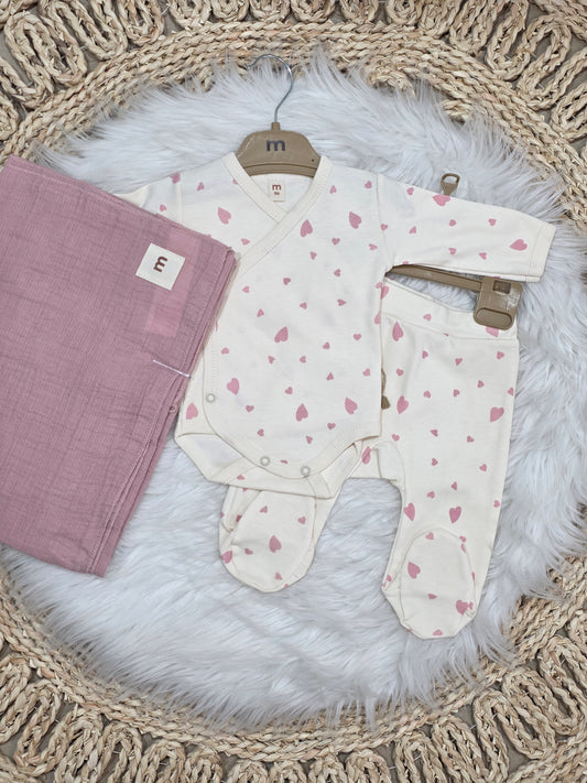 Minisse-Hearts Set of 3pcs with Blanket