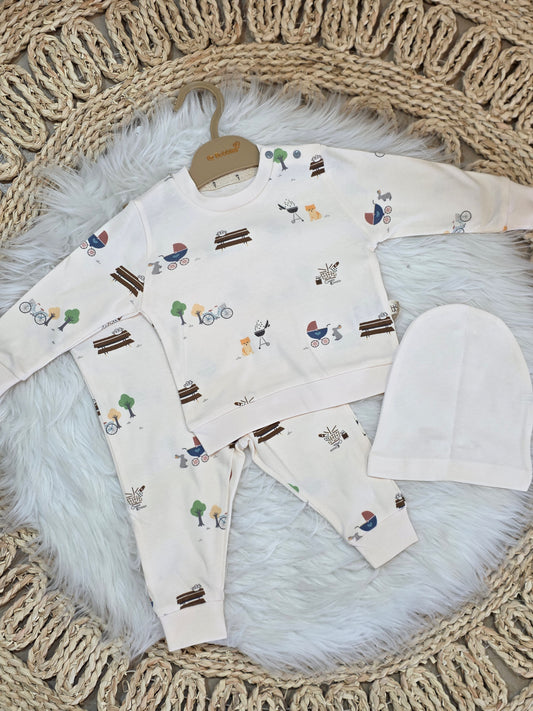 Bubbles-3 Pcs Farm Cotton Pijama