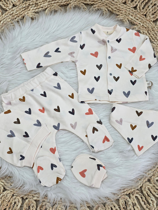Bubbles-5Pcs Hearts New Born Set