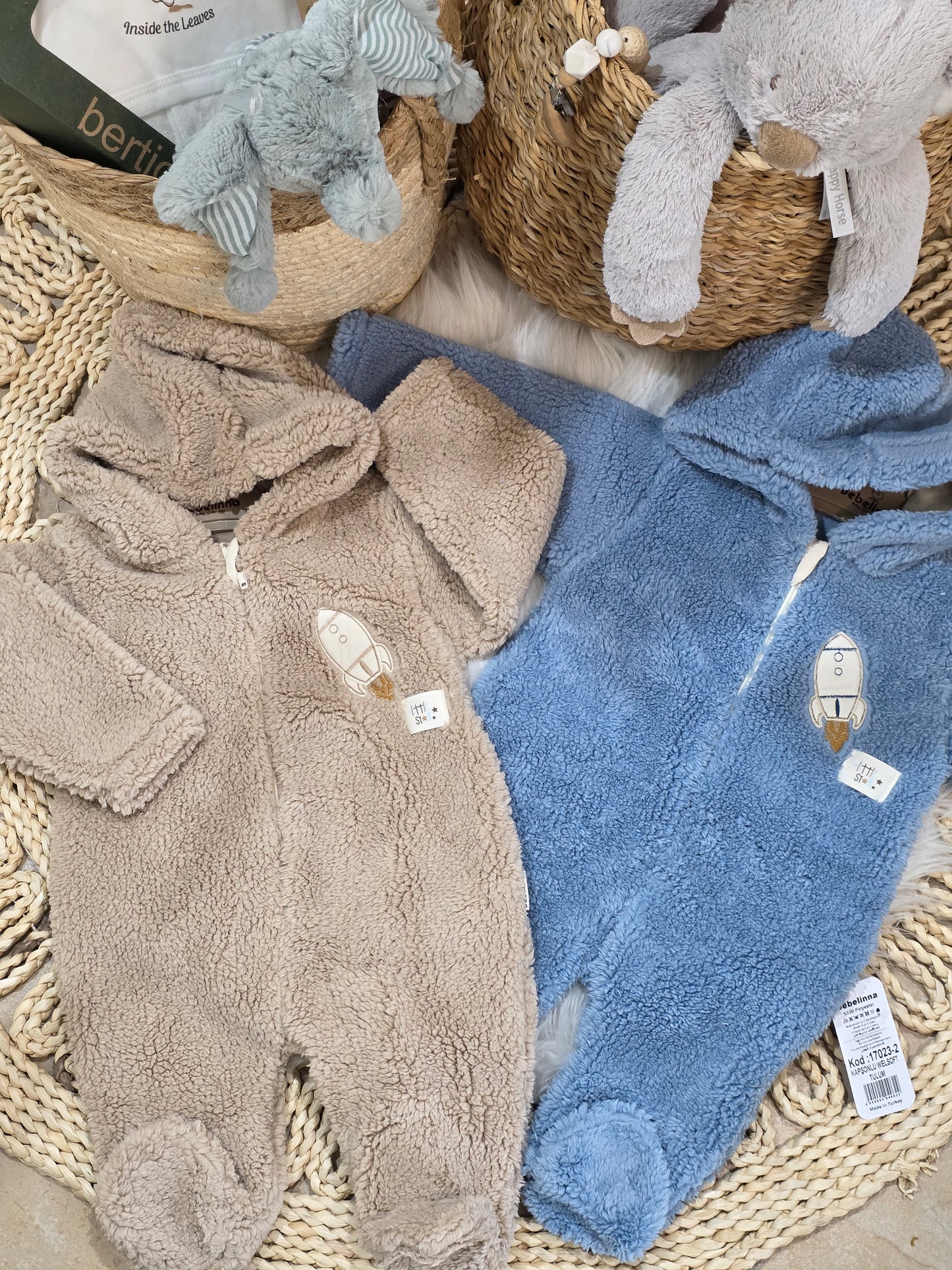 Bebelinna-Fleeced Hooded Romper