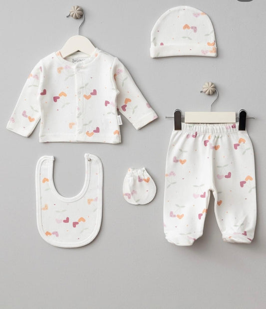 Bebitof-5 Pcs Newborn Cotton Set